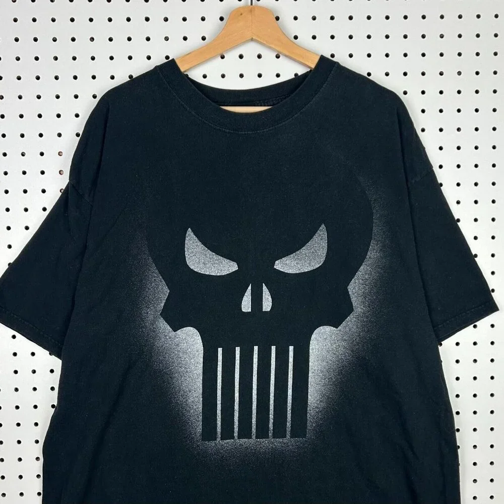 Vintage Punisher Mad Engine Marvel T Shirt Sz XL Black Gray Y2K Streetwear Goth - Picture 1 of 5